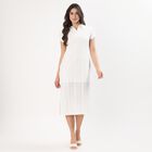 Women's Black Sleeveless Classic Dress, White, small