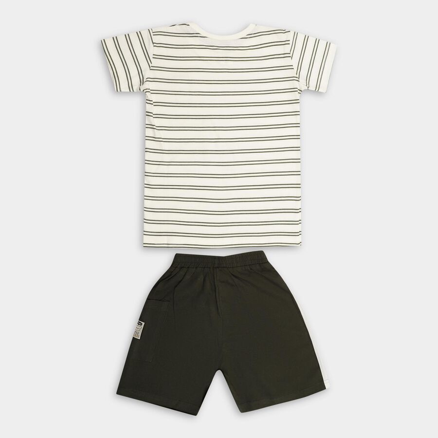 Boys' 100% Cotton Knit Baba Suit, ऑफ व्हाइट, large image number null