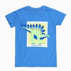 Boys Bright Sky Blue Cotton Round Neck Casual T-Shirt, Mid Blue, small image number null