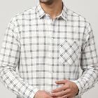 Men's White Cotton Long Sleeves Spread Collar Shirt, White, small