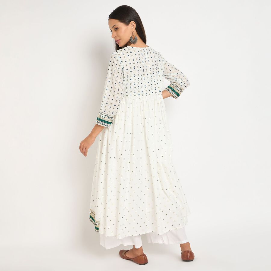 Ladies' 100% Cotton Ethnic Set, Dark Green, large image number null
