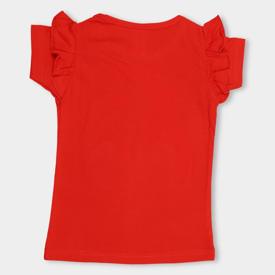Girls' 100% Cotton T-Shirt , Red, large image number null