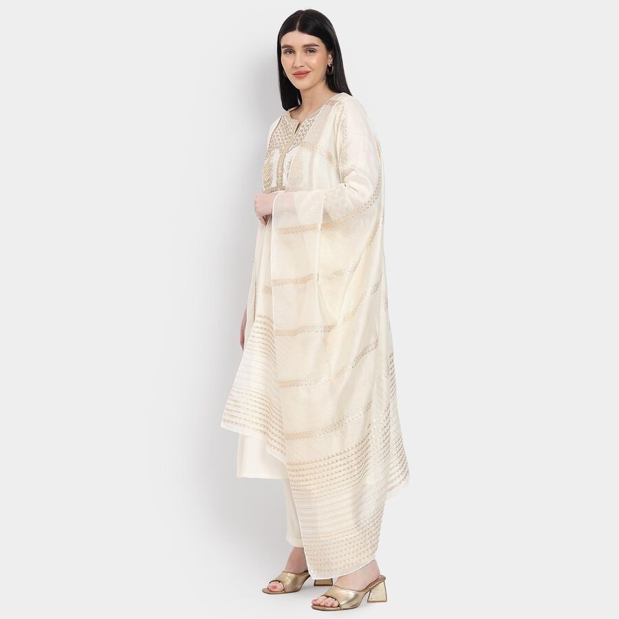Ladies' Ethnic Set , Off White, large image number null