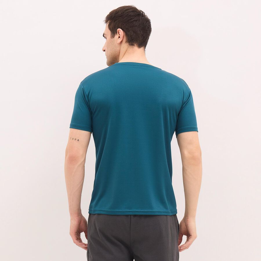 Men's Teal Crew Neck Drifit T-Shirt, टील ब्लू, large image number null