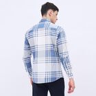 Men's Muted Steel Blue Cotton Classic Casual Shirt, Dark Blue, small image number null
