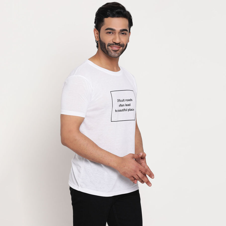 Round Neck T-Shirt, White, large image number null