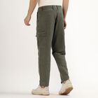 Men's 100% Cotton Slim Fit Casual Trousers, ओलिव, small image number null
