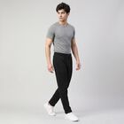 Men's Black Slim Fit Drawstring Waist Track Pants, काला, small