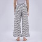 Women's Black and White Zigzag Printed Wide-Leg Palazzos, ऑफ व्हाइट, small image number null