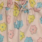 Girls Light Beige Floral Printed Cotton Blend Pyjama, Light Pink, small image number null