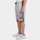 Boys Grey Regular Fit Casual Bermuda Shorts, Ecru Melange, small