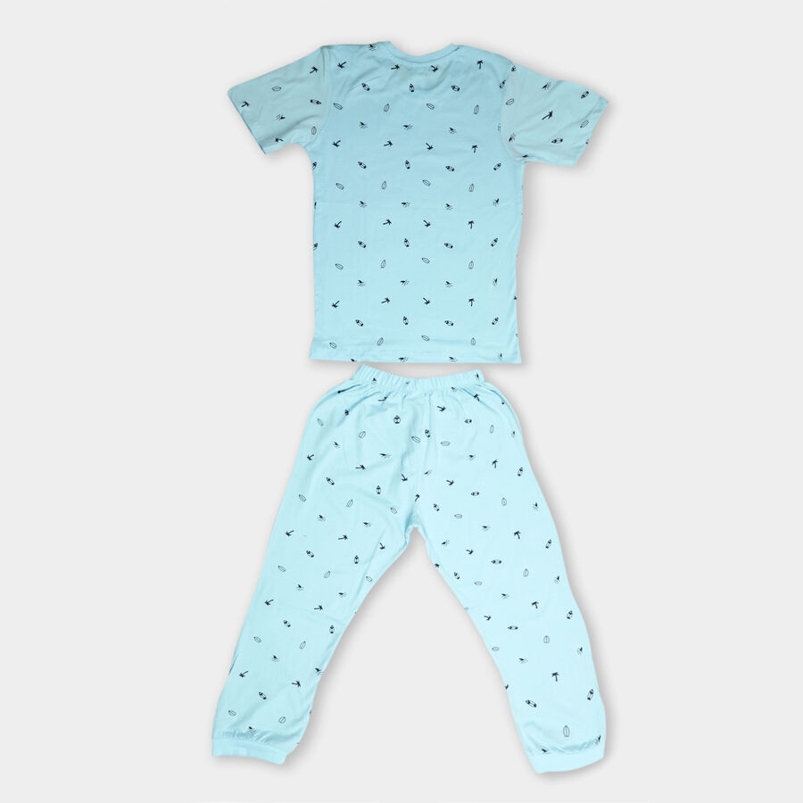 Boys' Cotton Suit Night, हल्का नीला, large image number null