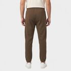 Men's Brown Jogger Fit Solid Track Pants, भूरा, small