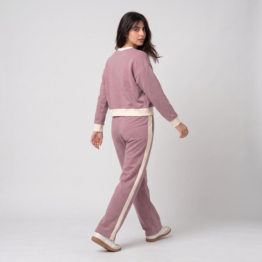 Women's Lilac Color-Blocked Track suit, लाइलेक, large