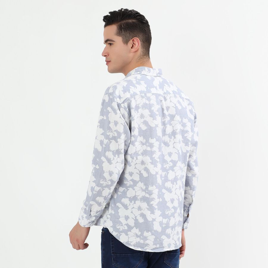 Men's Light Blue Cotton Classic Collar Casual Shirt, Light Blue, large image number null