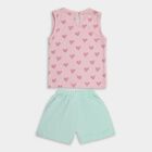 Infants' Light Pink Cotton Sleeveless Top and Mint Green Shorts Set, Light Pink, small image number null