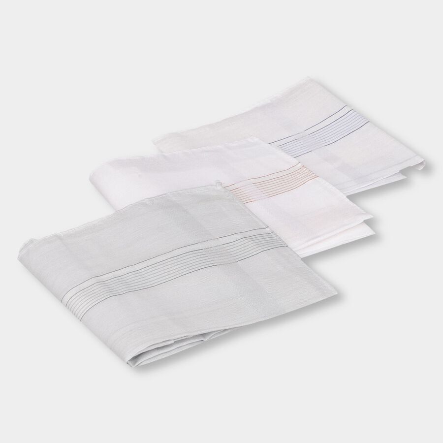 Men's Grey Cotton Handkerchief Set, हल्का ग्रे, large image number null
