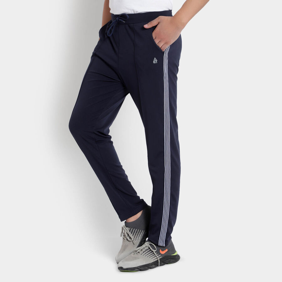 Cut & Sew Track Pants, Navy Blue, large image number null