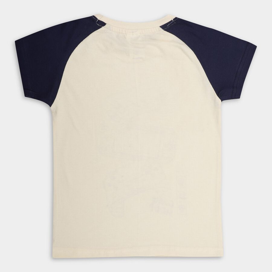 Boys' 100% Cotton Half Sleeves T-Shirt , ऑफ व्हाइट, large image number null
