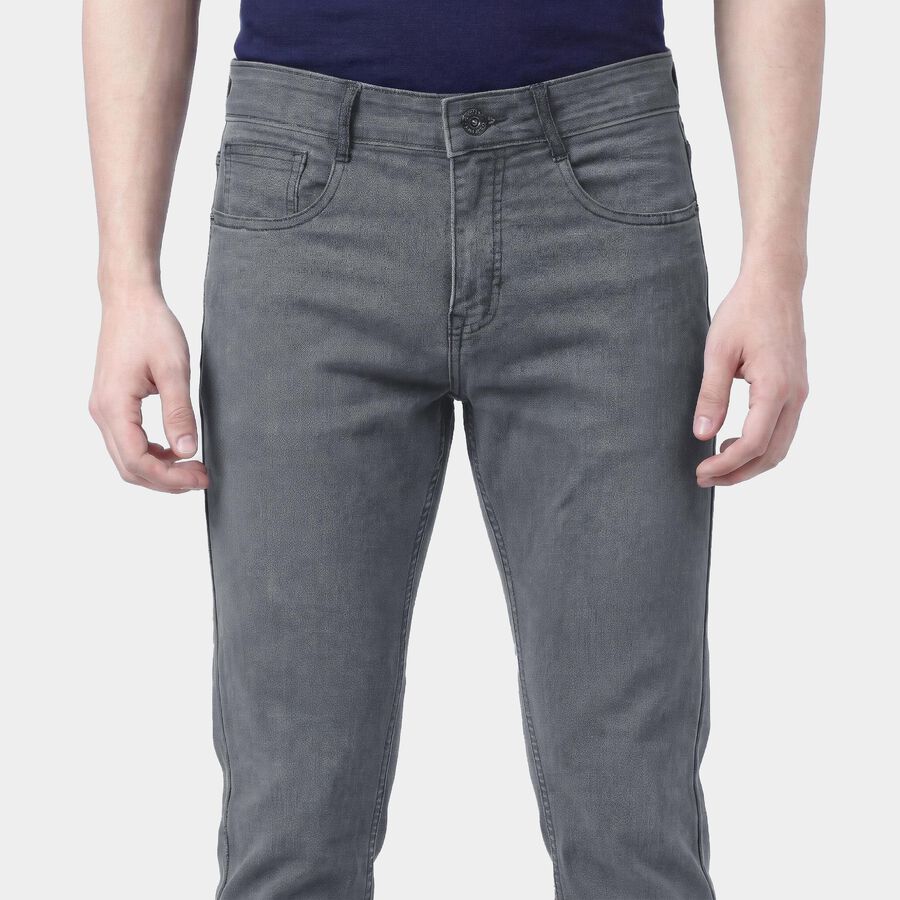 Men's Grey Slim Fit Jeans, Light Grey, large