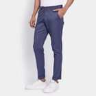 Men's Slim Fit Casual Trousers, मध्यम नीला, small image number null