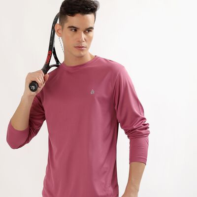 Men's Muted Pink Crew Neck Casual T-Shirt