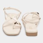 Women's Soft Beige Buckle Strap Open-Toe Sandals, गहरा पीला, small image number null