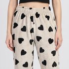 Women's Grey Heart Printed Pyjama, हल्का ग्रे, small