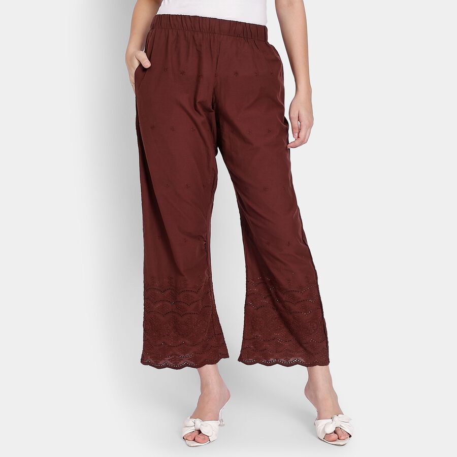 Ladies' Cotton Palazzos, Brown, large image number null