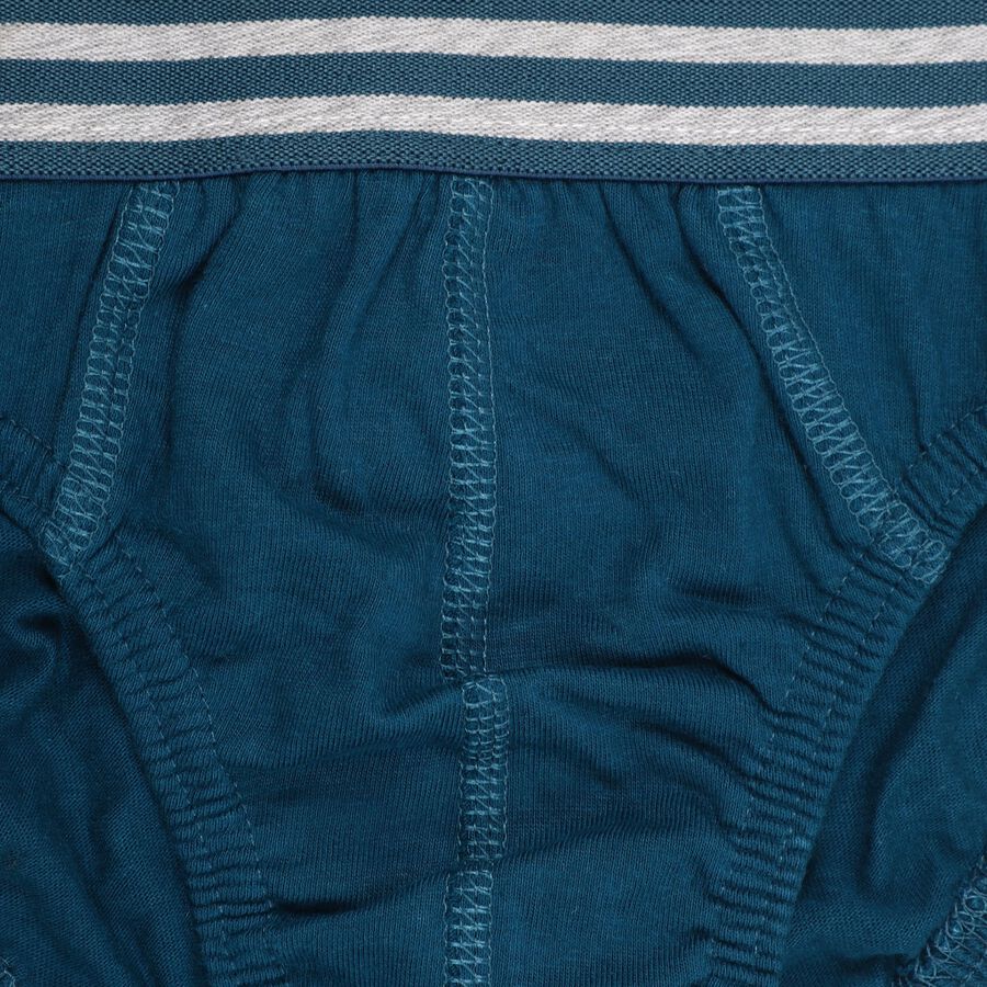 Boys' 100% Cotton Briefs, Teal Blue, large