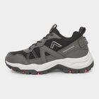 Men's Dark Charcoal Grey Lace-Up Casual Shoes, Grey, small