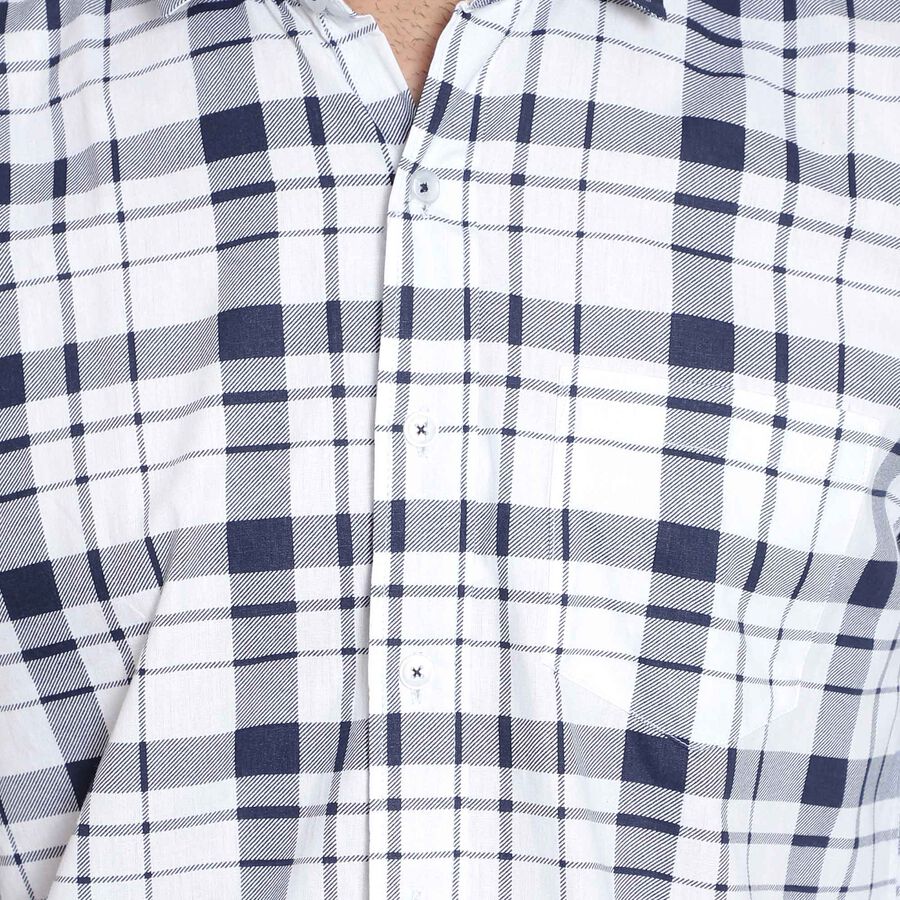 Cotton Checks Casual Shirt, White, large image number null
