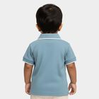 Infants Teal Cotton Polo Collar Preppy T-Shirt, Teal Blue, small