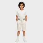 Boys' Off-White Printed Cotton Jamaican Shorts, Off White, small