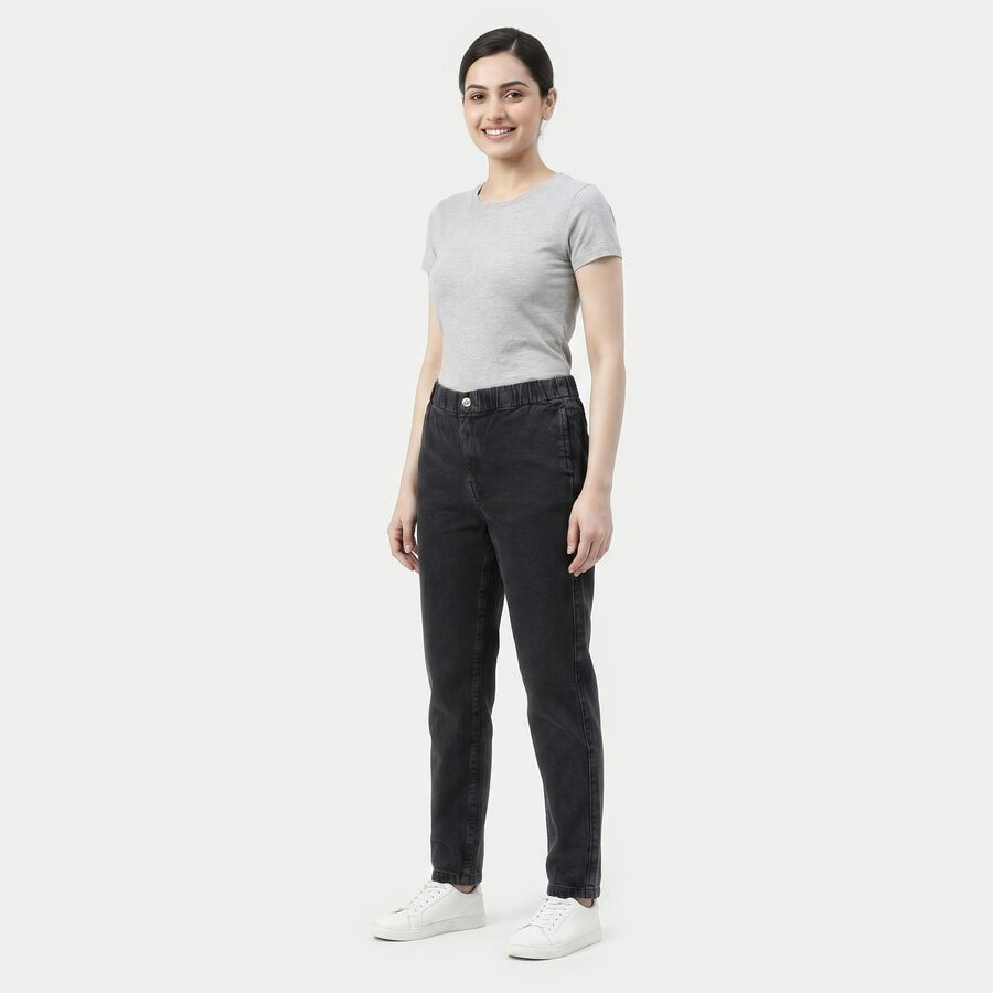 Women's Grey Regular Fit Classic Jeans, Dark Grey, large