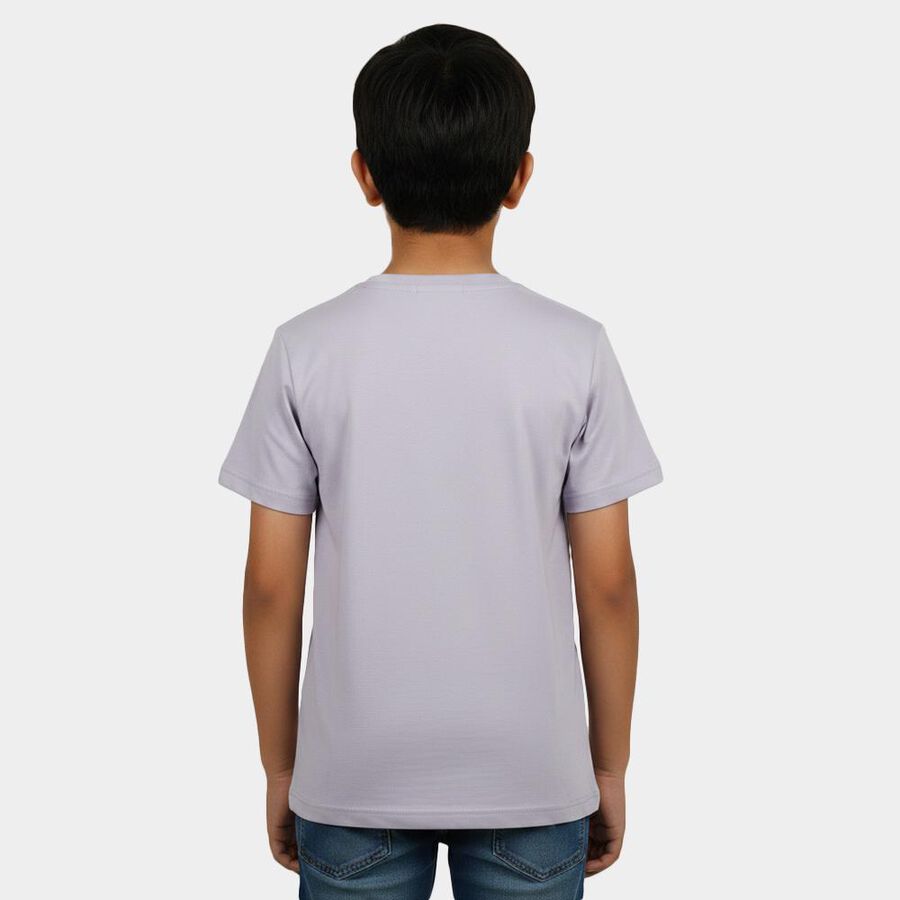 Boys Light Blue Crew Neck Regular Boys T-Shirt, हल्का नीला, large
