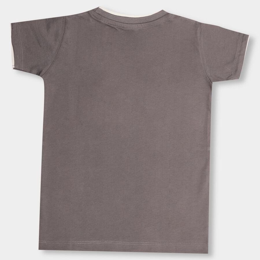 Boys' 100% Cotton Half Sleeves T-Shirt, Dark Grey, large image number null