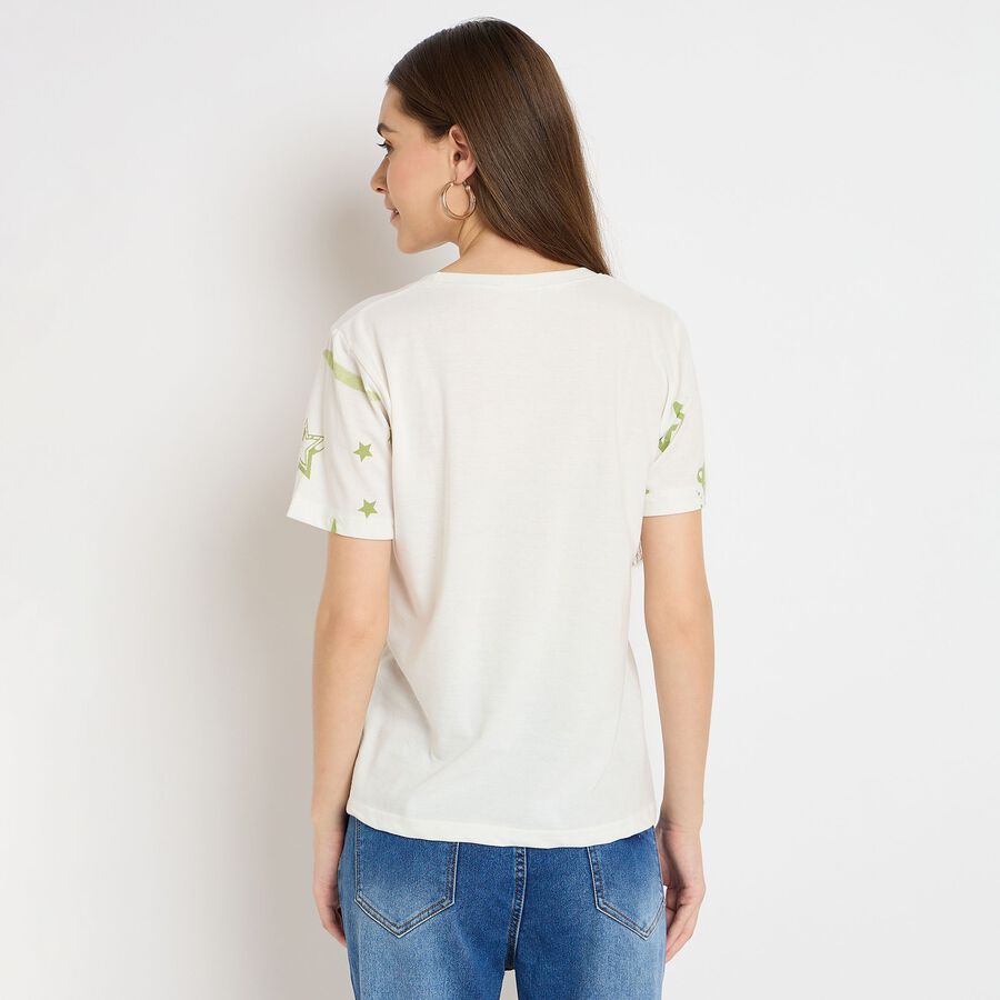 Ladies' Round Neck T-Shirt, Off White, large image number null