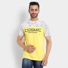 Cut & Sew Round Neck T-Shirt, Yellow, small image number null