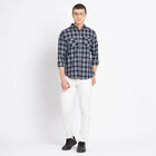 Cotton Checks Casual Shirt, Dark Blue, small image number null