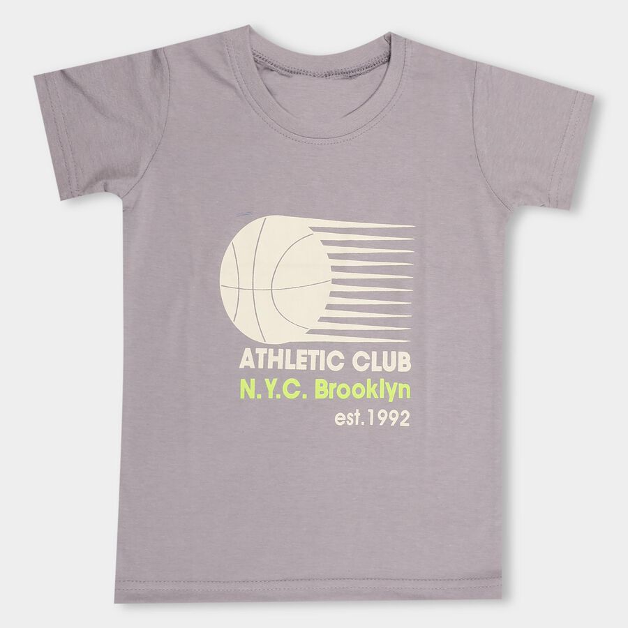 Boys' Half Sleeves T-Shirt , Light Grey, large image number null