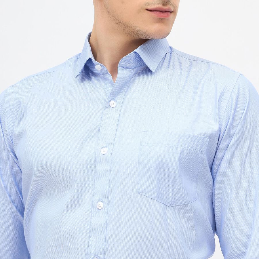 Men's Light Powder Blue Slim Fit Formal Shirt, Mid Blue, large image number null