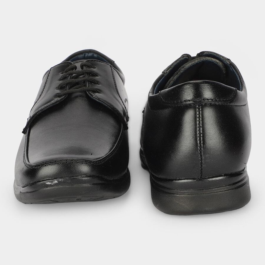 Men's Black Lace-Up Derby Formal Shoes, काला, large