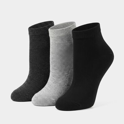 Men's Ankle Length Pack of 3 Socks ( Grey, Charcoal, Black )