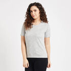 Round Neck T-Shirt, Melange Light Grey, small image number null