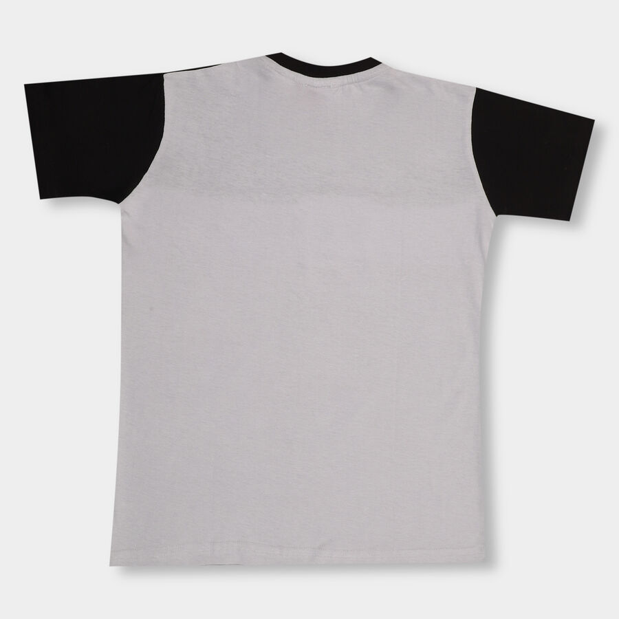 Boys' 100% Cotton Half Sleeves T-Shirt, हल्का ग्रे, large image number null