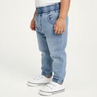 Infant Light Blue Regular Fit Embroidered Jeans, Dark Blue, small image number null