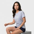 Women's Light Blue Round Neck Regular T-Shirt, Light Blue, small