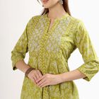 Ladies' 100% Cotton Kurta, Light Green, small image number null