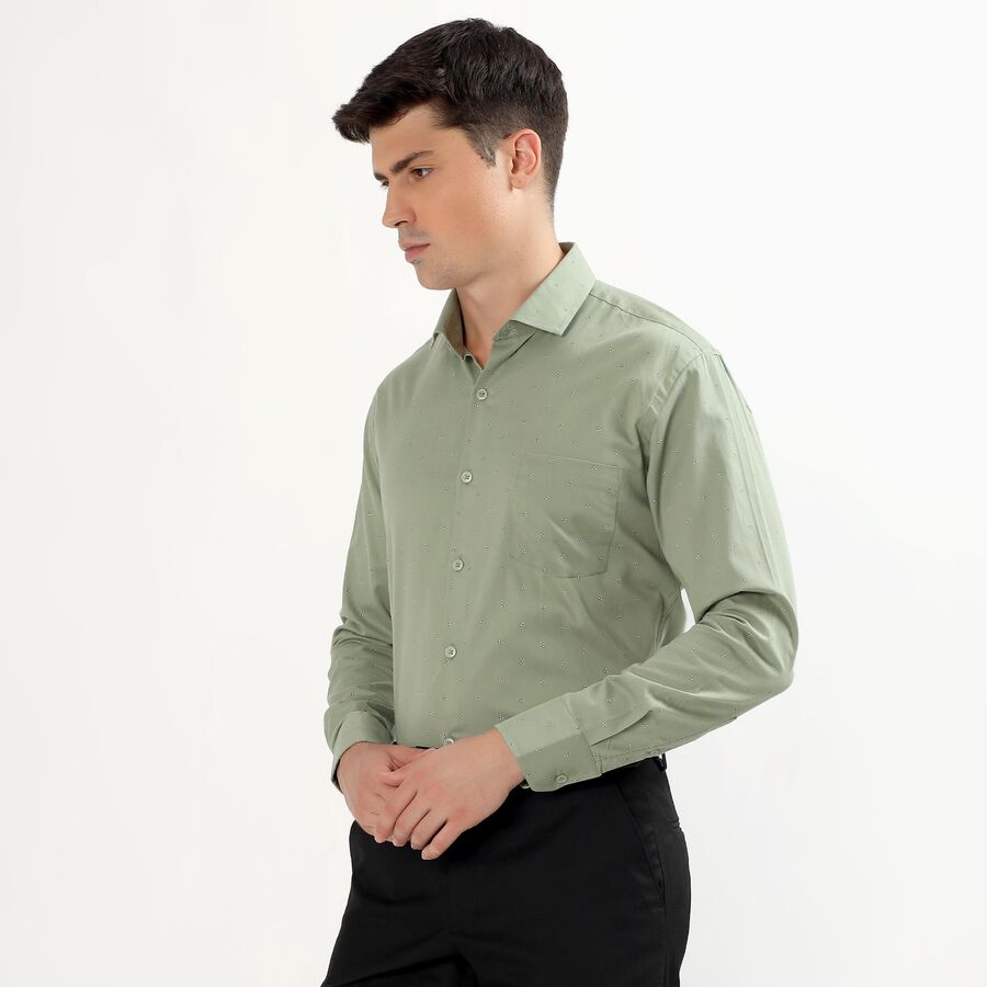 Men's 100% Cotton Formal Shirt, Light Green, large image number null